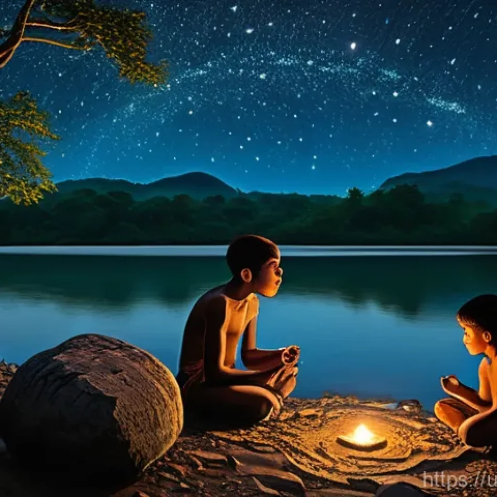 생태적 자아 형성의 역사적 배경 - **Prompt 1: Ancient Harmony with Nature**
"A vibrant, picturesque scene from the ancient past, d...