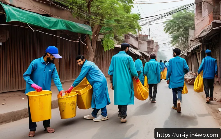 청소년의 생태적 자아 형성을 위한 프로그램 - A vibrant community scene in an urban Pakistani neighborhood showing diverse youth ages 15-20 active...